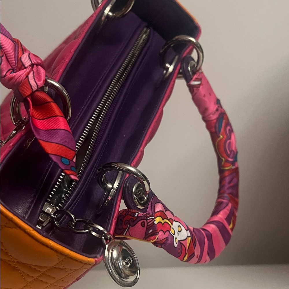 Christian Dior, Lady Dior Tricolor Leather Bag - Picture 4 of 5